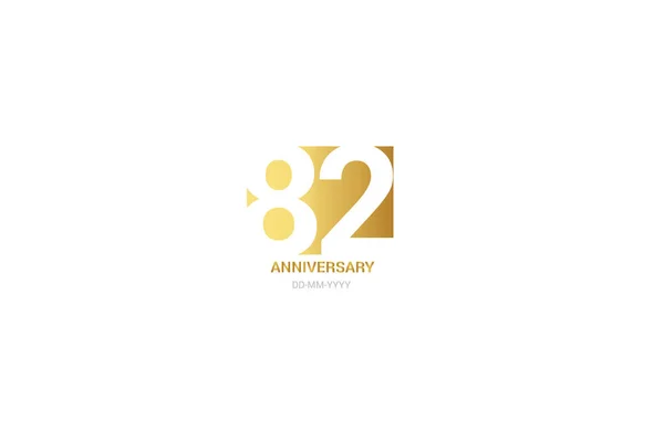 Aniversário Logotipo Minimalista Décimo Ano Décimo Jubileu Cartão Felicitações Convite — Vetor de Stock