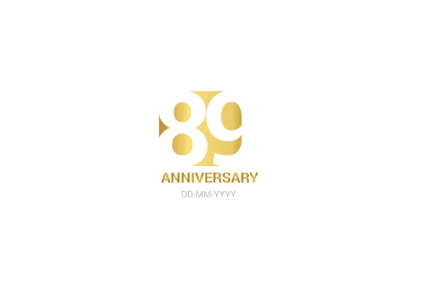 Anni Logo Minimalista Decimo Anno Giubileo Biglietto Auguri Invito Compleanno — Vettoriale Stock