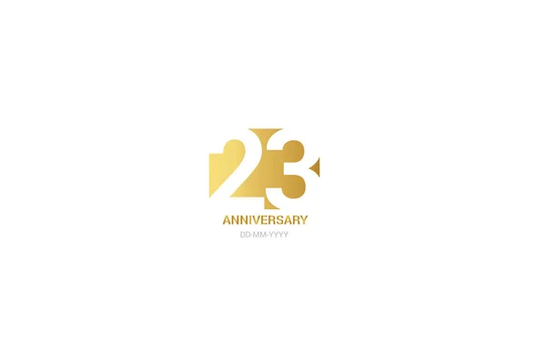 Aniversario Logo Minimalista Tarjeta Felicitación Invitación Cumpleaños — Archivo Imágenes Vectoriales