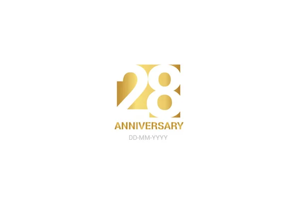 Anniversary Minimalist Logo Years Jubilee Greeting Card Birthday Invitation Year — Stock Vector