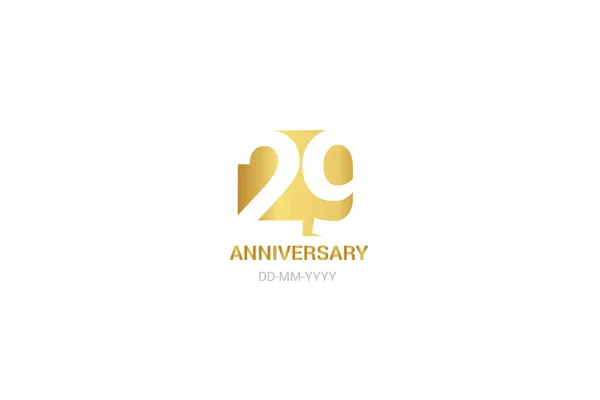 Aniversario Logo Minimalista Años Jubileo Tarjeta Felicitación Invitación Cumpleaños Signo — Archivo Imágenes Vectoriales