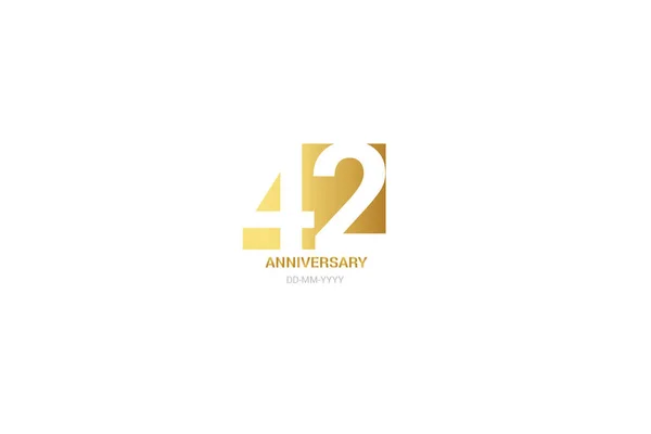 Aniversario Logo Minimalista Tarjeta Felicitación Invitación Cumpleaños — Archivo Imágenes Vectoriales