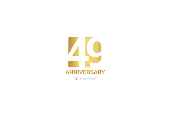 Aniversário Logotipo Minimalista Décimo Ano Jubileu Cartão Felicitações Convite Aniversário — Vetor de Stock