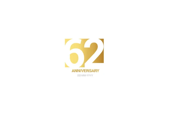Rocznica Minimalistyczne Logo Kartka Życzeniami Zaproszenie Urodziny — Wektor stockowy