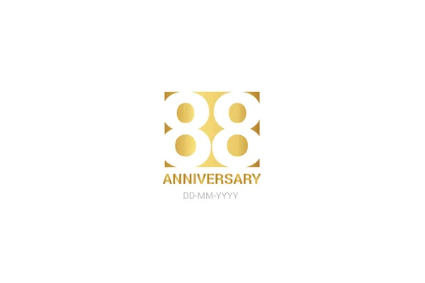 Aniversario Logo Minimalista Años Jubileo Tarjeta Felicitación Invitación Cumpleaños Signo — Vector de stock