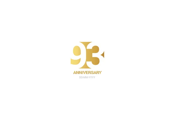 Aniversario Logotipo Minimalista Tarjeta Felicitación Invitación Cumpleaños — Archivo Imágenes Vectoriales