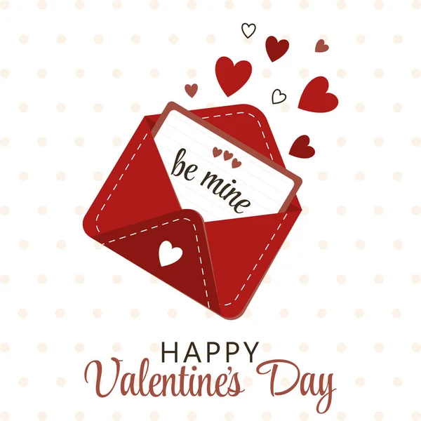 New Square Postcard Card Occasion Valentine Day February Hearts Inscription — Stockvektor