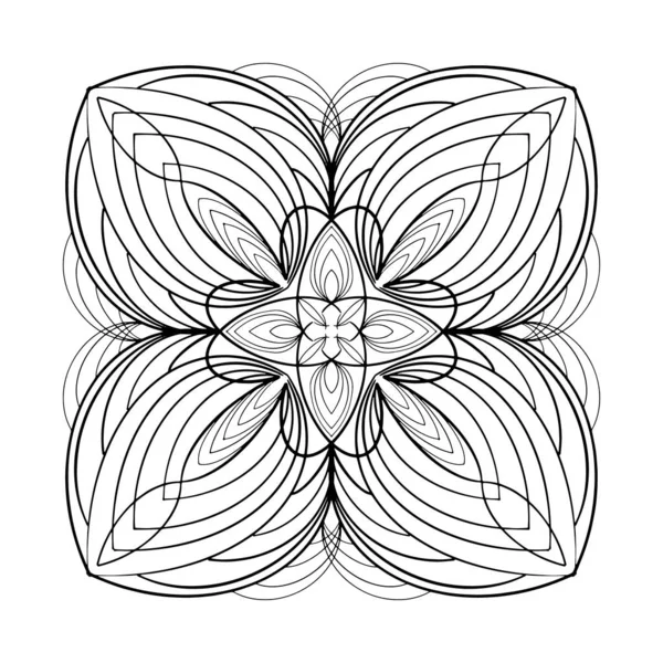 Mandala Noël Mandala Flocon Neige Élément Rond Pour Livre Colorier — Image vectorielle