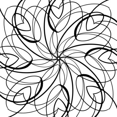 Noel Mandala 'sı. Kar Tanesi Mandala. Boyama Kitabı için Yuvarlak Element. Beyaz Arkaplanda Siyah Çizgiler. Vektör. Etnik dekoratif unsurlar. İslam, Arapça, Hintçe, sedirce.