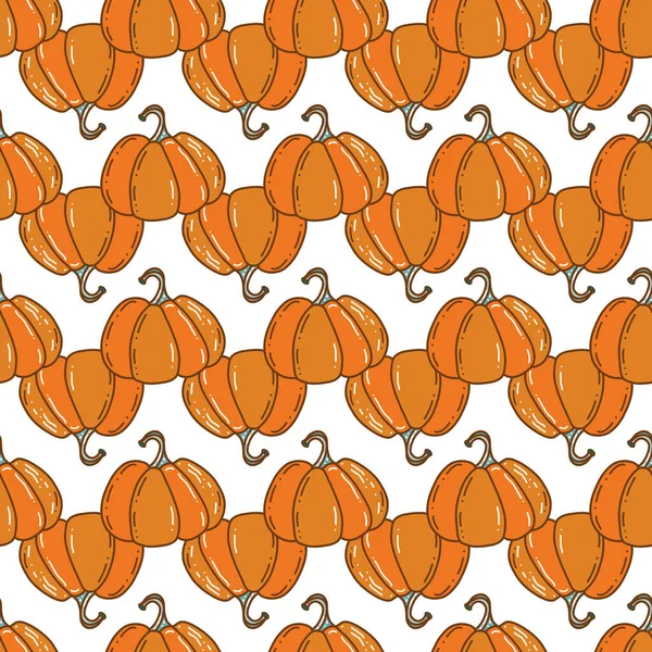 호박의 솔기없는 호박의 배경은 축제나 추수감사절이다 Pumpkins 호박의 일종이다 가을에 — 스톡 벡터