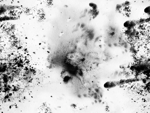 Fondo de acuarela abstracto blanco y negro. Manchas de acuarela y rayas manchas abstractas. — Foto de Stock