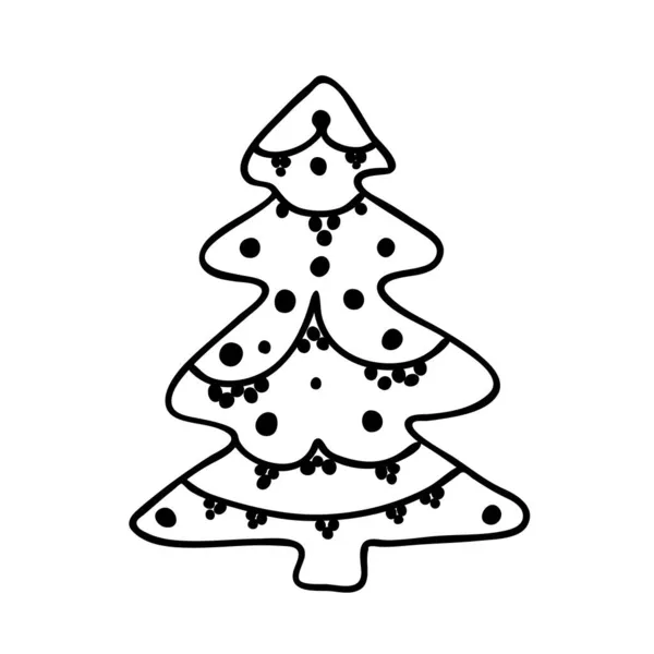 Diseños de árboles de Navidad Doodle. garabatos árbol de Navidad — Archivo Imágenes Vectoriales