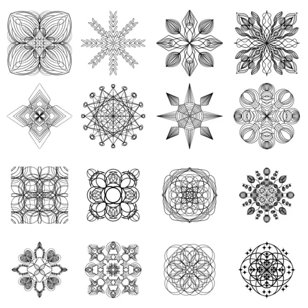 Mandala koleksiyonu. Noel mandala 'sını hazırla. Kar Tanesi Mandala. Renklendirme için yuvarlak element.