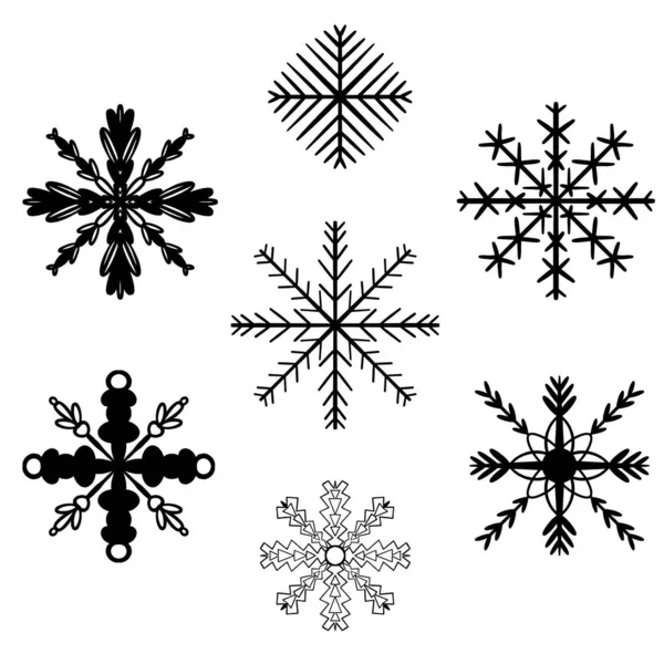 Mandala de Noël. Mandala de flocon de neige. Élément rond pour livre à colorier. Lignes noires sur fond blanc. Vecteur. — Image vectorielle