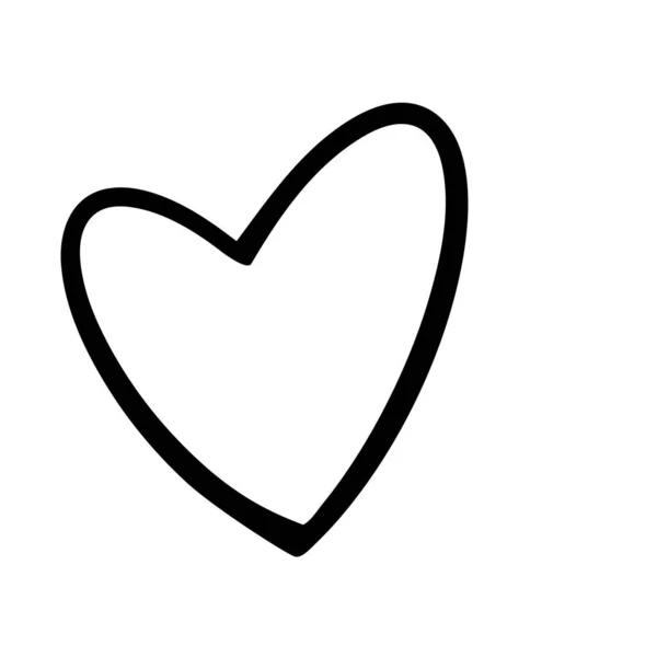 Καρδιά Εικονογράφηση Διάνυσμα Ασπρόμαυρη Απεικόνιση Vintage Καρδιά Διακοσμητικά Στοιχεία Λευκό — Διανυσματικό Αρχείο