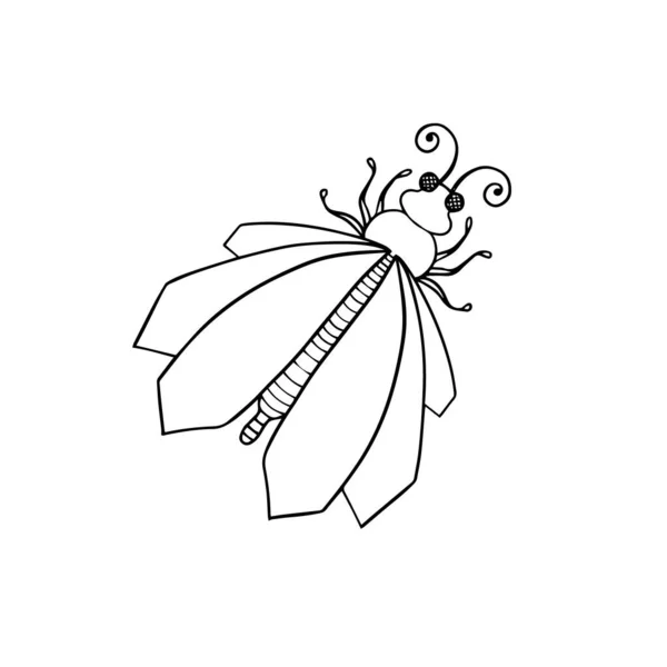 Mystische Zeichnung. Schmetterling Makhaon Skizze mit Formen. Schwarz-Weiß. — Stockvektor