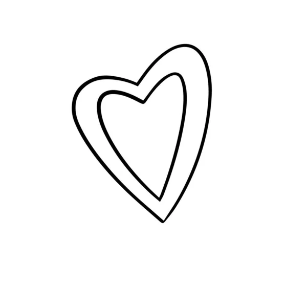 심장이요 일러스트는 흑백이다 발렌틴의 배경에 장식적 요소가 빈티지 어머니 디자인 — 스톡 벡터