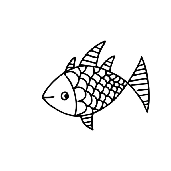 Poisson Doré Dans Style Dessin Animé Drôle Poisson Dans Monde — Image vectorielle