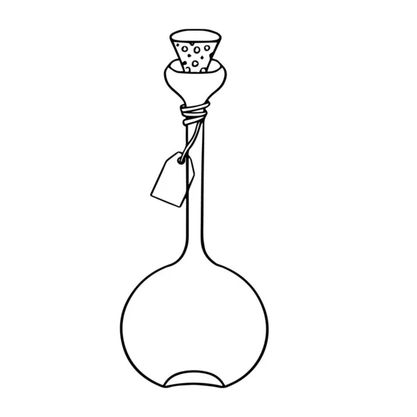 エリキシル 抽出物 エッセンシャルオイル 薬瓶イラスト インクラインベクトルアンティークヴィンテージ液体充填ボトル — ストックベクタ