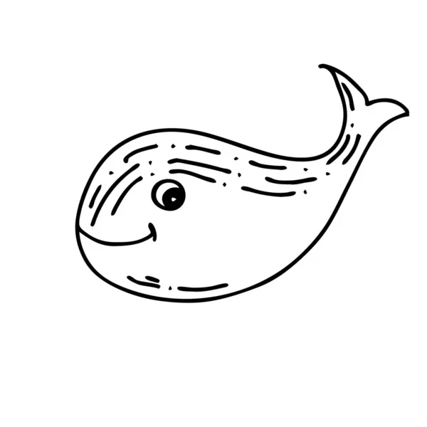 Poisson Doré Dans Style Dessin Animé Drôle Poisson Dans Monde — Image vectorielle