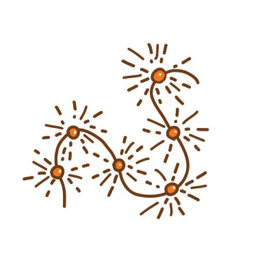 Ampullerden oluşan karnaval çelenkleri. Yeni yıl, doğum günü, cadılar bayramı, festival için süslemeler. Parlak ışık. Yukarıda asılı renkli bir konsept. Vektör illüstrasyonu.