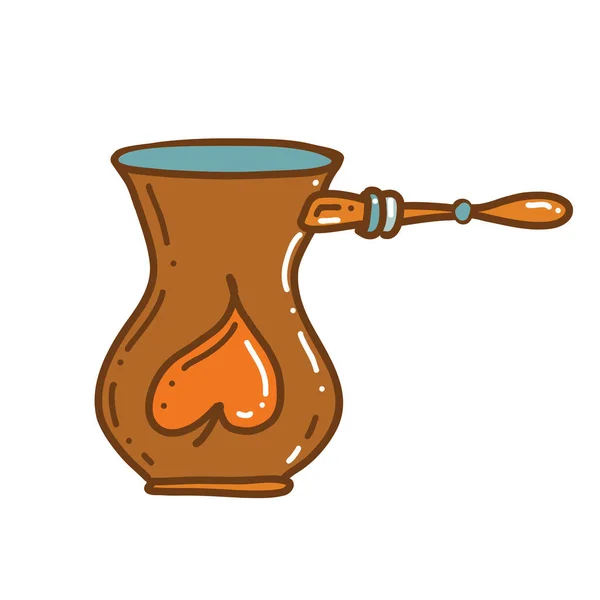 Турецька Кава Пити Гарячий Солодкий Напій Стежці Підготовка Ранкового Напою — стоковий вектор