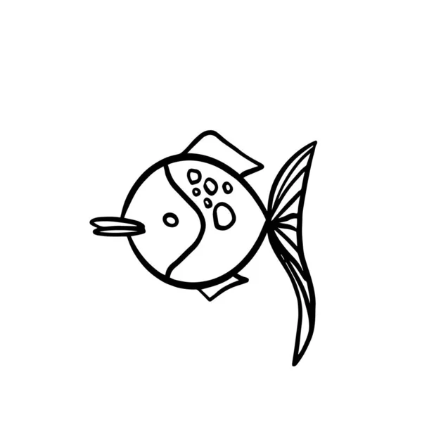 Poisson Doré Dans Style Dessin Animé Drôle Poisson Dans Monde — Image vectorielle