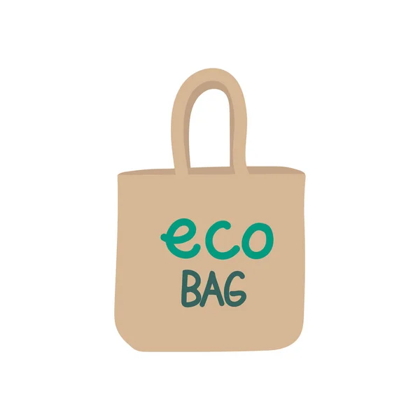 Kleurrijke Doodle Eco Tas Illustratie Vector Witte Achtergrond Handgetekende Eco — Stockvector