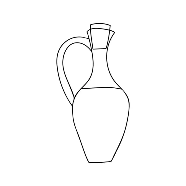 Bouteille Huile Caniche Verre Vectoriel Bouteille Verre Huile Dessinée Main — Image vectorielle