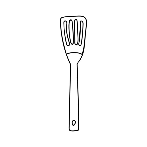 Doodle Spatula Ikon Vektorban Kézzel Rajzolt Spatula Ikon Vektorban Doodle — Stock Vector