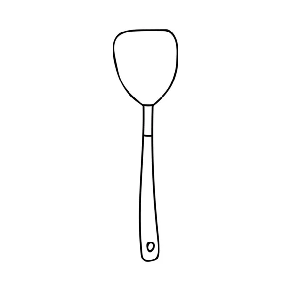 Doodle Spatula Icon Vector 손으로 아이콘 벡터에 있습니다 벡터로 Doodle — 스톡 벡터