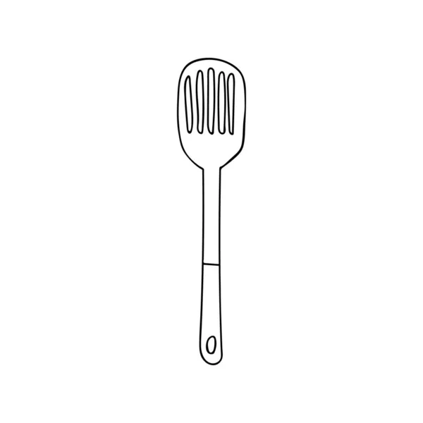Значок Каракули Векторе Ручной Рисунок Иконки Лопатки Векторе Дудл Кухонная — стоковый вектор