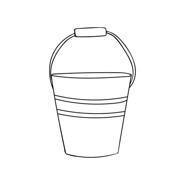 Doodle Bucket Symbol Vektor Handgezeichnetes Eimer Symbol Vektor — Stockvektor
