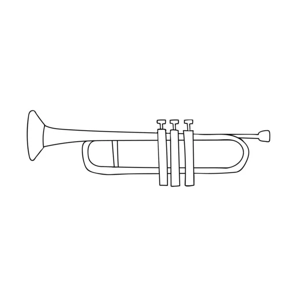 Brass Trumpeta Ilustrace Vektoru Ručně Kreslené Mosazné Trubky Ikona Vektoru — Stockový vektor