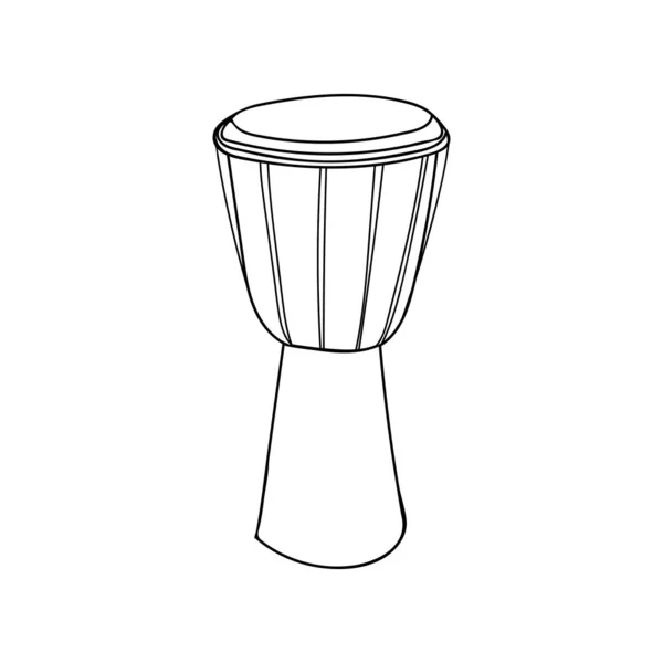 Doodle African Djembe Ілюстрація Векторі Ручний Намальований Африканський Джембе Ікона — стоковий вектор