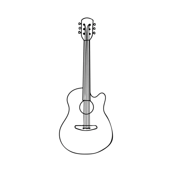 Doodle Guitar Illustration Vector Hand Drawn Guitar Illustration Vector Doodle — Stock Vector