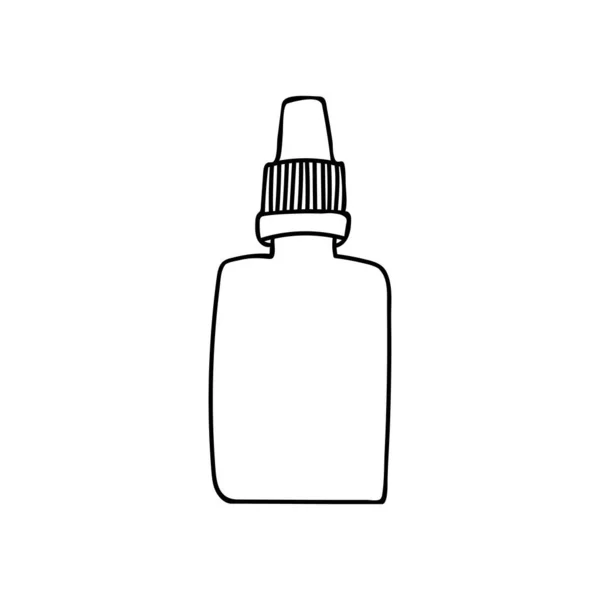 Doodle Medicinsk Flaska För Flytande Medicin Handritad Medicinsk Flaska För — Stock vektor