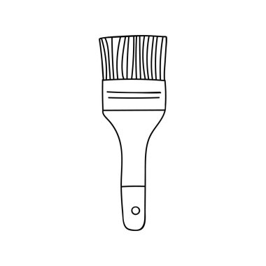 Duvar boyası fırçası simgesi vektörde. Vektör olarak el çizimi duvar fırçası