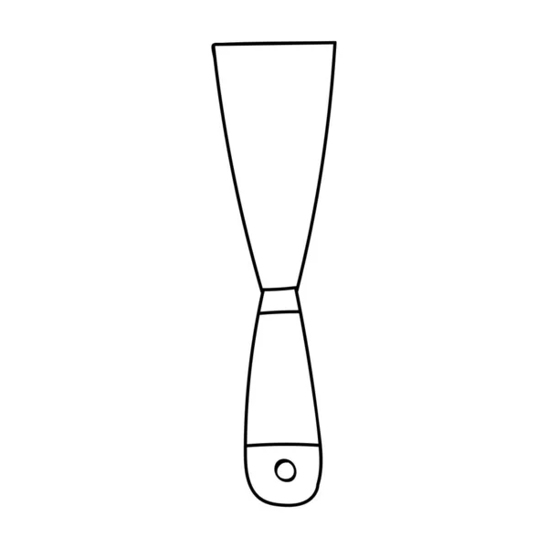 Putty Faca Doodle Ilustração Ícone Faca Vidraceiro Desenhado Mão Vetor — Vetor de Stock