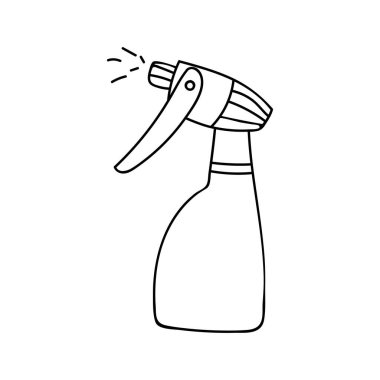 Karalama sprey şişesi illüstrasyonu. Elle çizilmiş sprey çizimi. Vektör olarak Spay şişe karalama simgesi