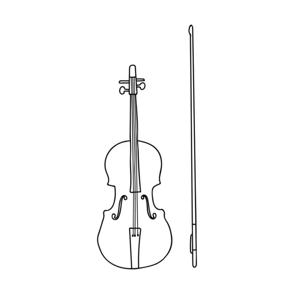 Doodle Viool Illustratie Vector Handgetekende Vioolillustratie Vector Snaarmuziekinstrument — Stockvector