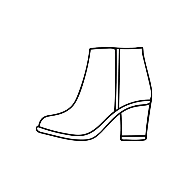 Hand Drawn Woman Autumn Heels Doodle Woman Shoes Illustration Vector —  Vetores de Stock