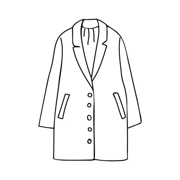 Woman Coat Doodle Illustration Vector Hand Drawn Coat Vector Illustration — Wektor stockowy