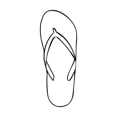 Doodle parmak arası terlik ikonu. El çizimi parmak arası terlik ikonu. Doodle yaz sandaletleri vektör simgesi