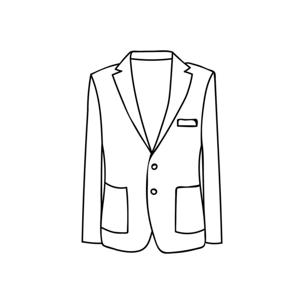 Chaqueta Hombre Garabato Ilustración Vector Icono Chaqueta Hombre Dibujado Mano — Archivo Imágenes Vectoriales