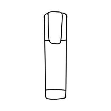 Doodle kalem simgesini vektörde hissetti. Vektör olarak el çizimi keçeli kalem simgesi. Keçeli kalemin izole karalama çizimi. Vektörde karalama simgesi