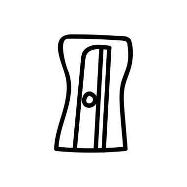 Vektör olarak karalama kalemtıraşı simgesi. Vektör olarak el çizimi kalem açacağı simgesi. İzole edilmiş karalama kalemtıraşı.