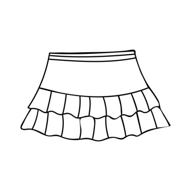 Doodle woman skirt illustration in vector. Hand drawn short skirt icon in vector.