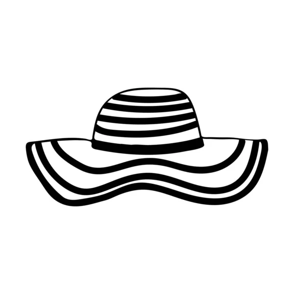 Doodle Icône Chapeau Femme Dans Vecteur Chapeau Femme Dessiné Main — Image vectorielle