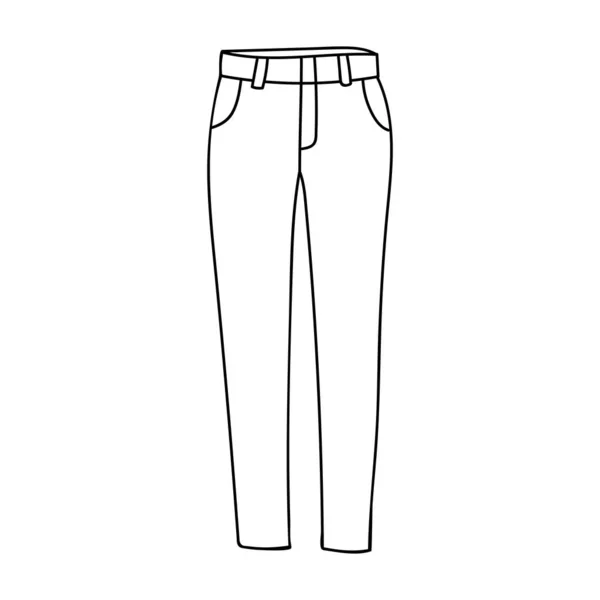 Elle Çizilmiş Klasik Pantolon Çizimi Vektörde Karalama Pantolon Simgesi — Stok Vektör